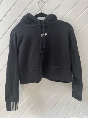 Adidas Black Cropped Hoodie